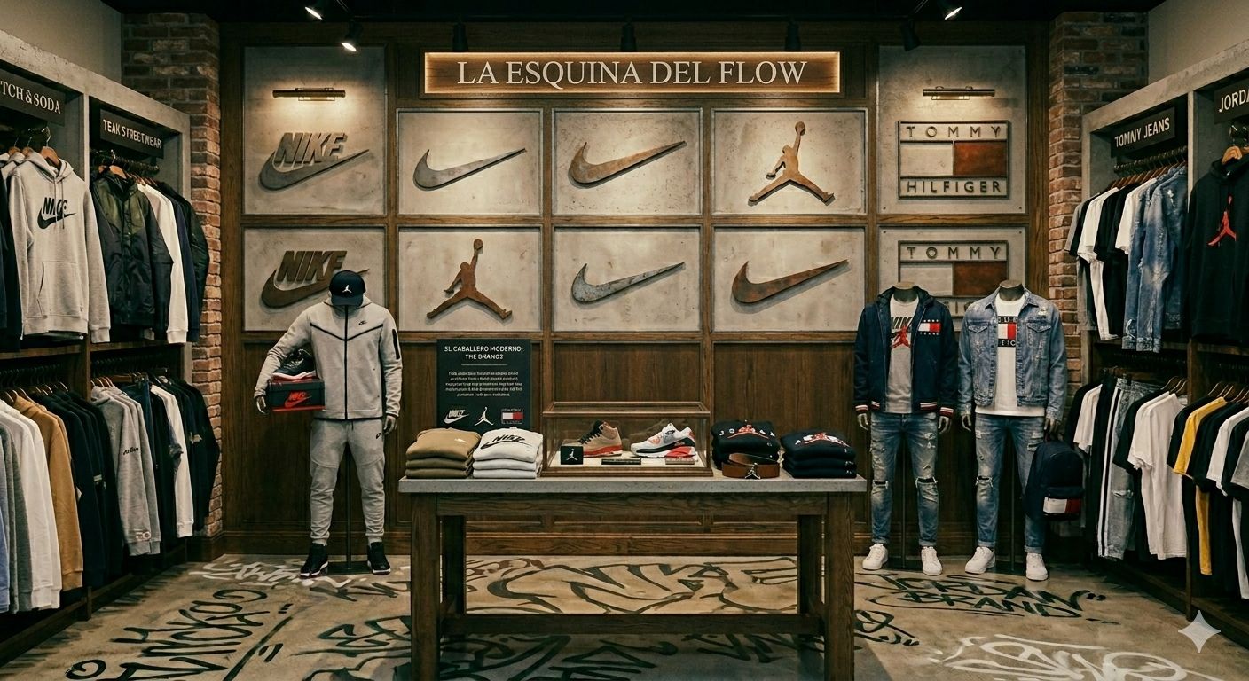 Showroom La Esquina del Flow con marcas Nike, Jordan y Tommy Hilfiger